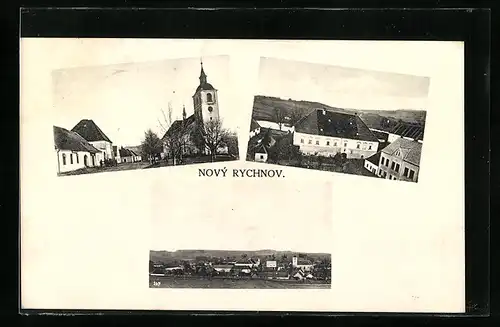 AK Novy Rychnov, Kirchenansicht, Panorama