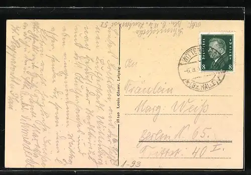 AK Wittenberg, Lutherhaus, Inneres Lutherstube, Portrait Martin Luther