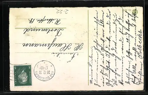 AK Glückspostanweidung Dreihundertfünfundsechzig glückliche Tage, Neujahrsgruss, Postgeschichte