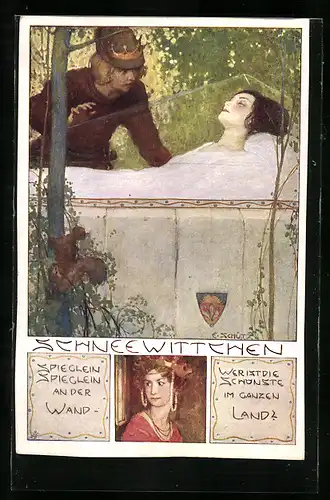 AK Deutscher Schulverein Nr. 320: Szene aus dem Märchen Schneewittchen