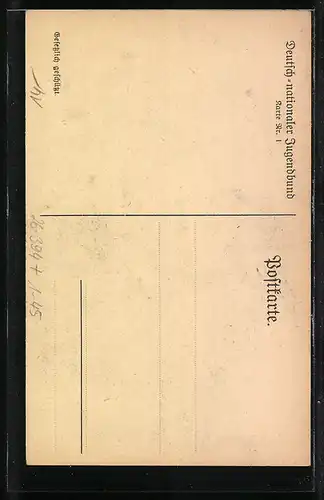 Künstler-AK Franz Stassen: König Friedrich II. (der Grosse) stehend in Uniform, Deutsch-Nationaler Jugendbund Karte Nr. 1