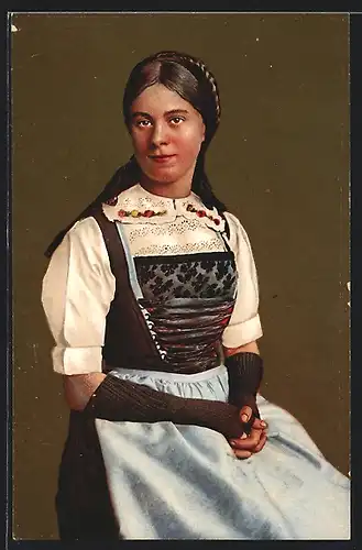 AK Wehntal, Wehntalermädchen in Tracht