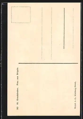 AK Brigels, Frau in Tracht mit Gänseblumen