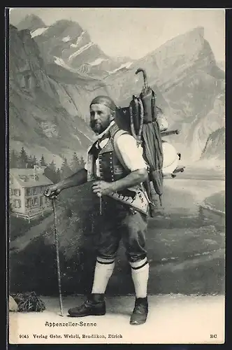 AK Appenzeller-Senne in Tracht