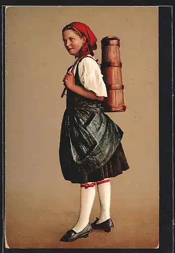 AK Guggisberg, Junge Frau in Tracht