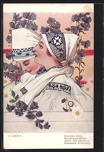 AK Zwei Slowakinnen in Trachtenkleidung