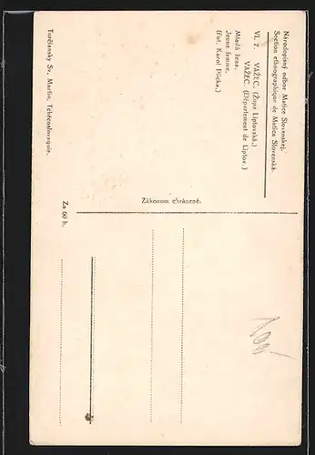 AK Vezec, Junge Slowakin mit Haube