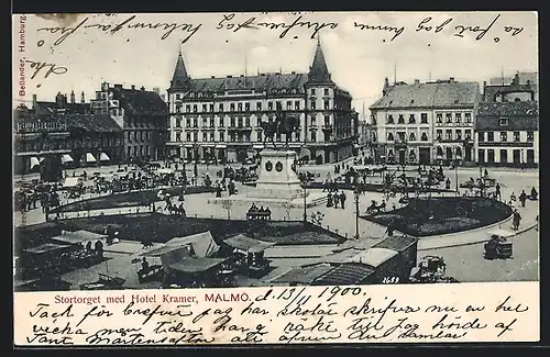 AK Malmö, Stortorget med Hotel Kramer