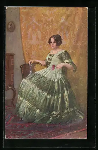 Künstler-AK Karl Maria Schuster: Junge Frau in Erwartung