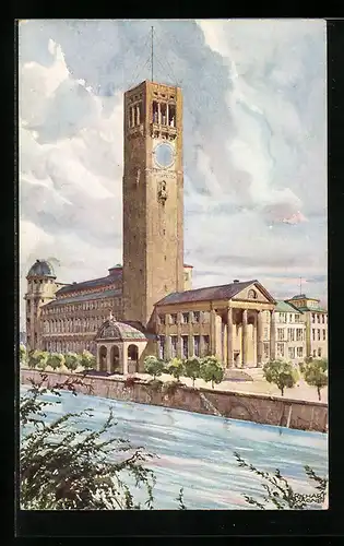 AK München, Deutsches Museum, Aussicht von Südwest