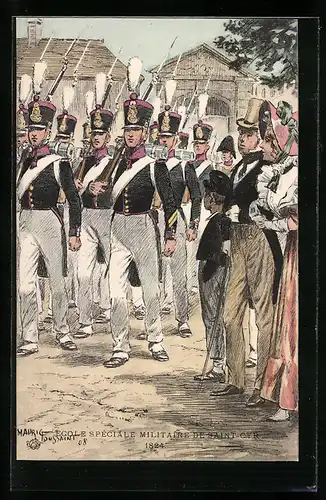 Künstler-AK Ecole Spéciale militaire de Saint-Cyr 1824