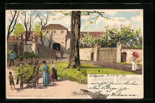 Künstler-AK Alfred Mailick: Fröhliche Pfingsten