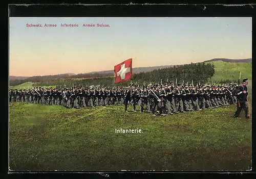 AK Schweizer Armee, defilierende Infanterie