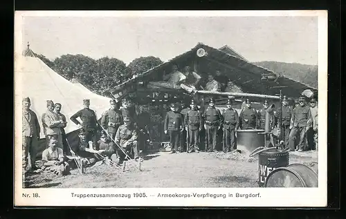 AK Burgdorf, Armeekorps-Verpflegung, Truppenzusammenzug