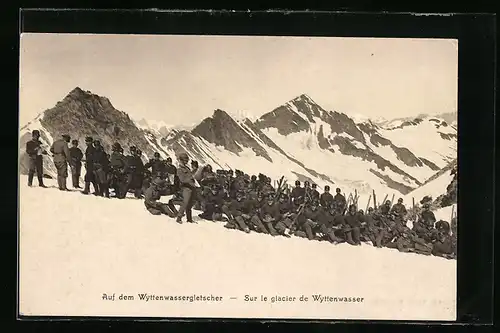 AK Schweizer Soldaten auf dem Wyttenwassergletscher
