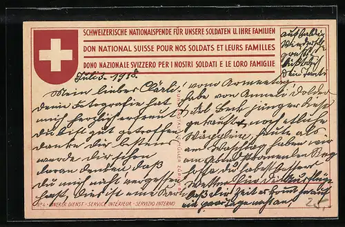 Künstler-AK schweizer Soldaten auf einer Wiese