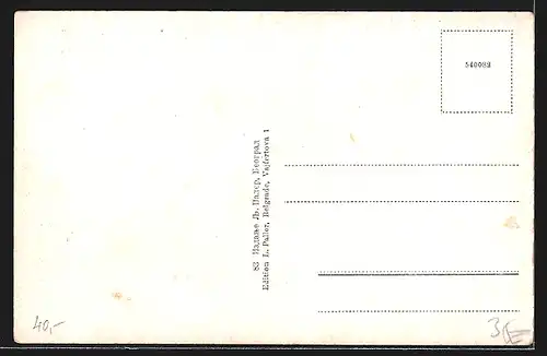 AK Beograd, Stadtansicht bei Nacht