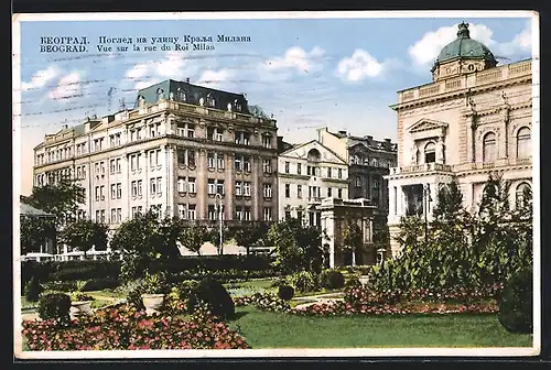 AK Beograd, Vue sur la rue du Roi Milan