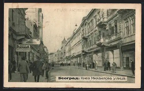 AK Beograd / Belgrad, Knez Mihailova ulica, Fürst Michael-Strasse