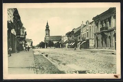 AK Sombor, Aleksandar kiraly-utca hatterben a gör. kel. szerb templommal