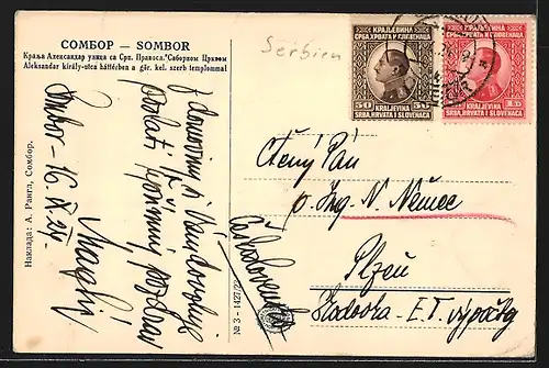 AK Sombor, Aleksandar kiraly-utca hatterben a gör. kel. szerb templommal