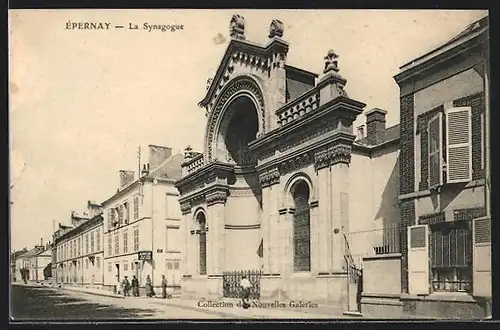 AK Épernay, La Synagogue, Strassenpartie an der Synagoge