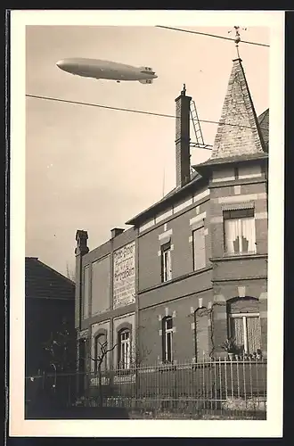 Foto-AK Gonsenheim, Photo-Atelier Philip Erdmann, Kaiserstrasse 21, Zeppelin