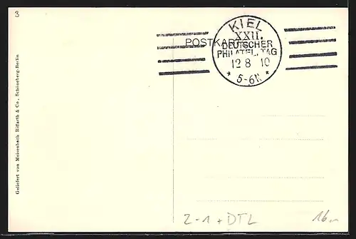Künstler-AK Kiel, 22. Deutscher Philatelistentag 1910, Die Schleswig-Holsteinische Marine