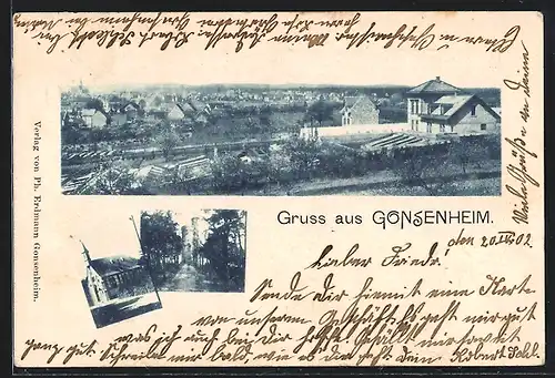 AK Gonsenheim, Ortsansicht, Kapelle, Turm