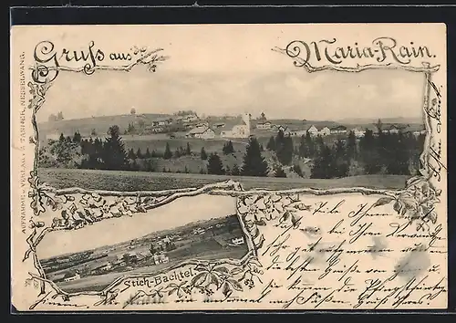 AK Maria-Rain, Ortsansicht mit Stich-Bachtel