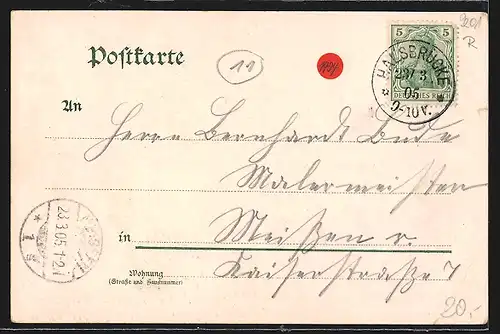 Lithographie Conradsdorf-Halsbrücke, Restaurant Hohe Esse, Ortsansicht mit hoher Esse