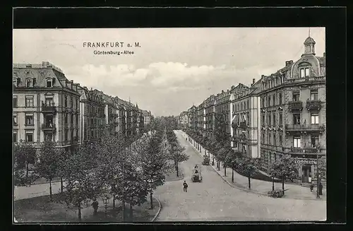 AK Frankfurt-Nordend, Strassenblick in die Güntersburgallee