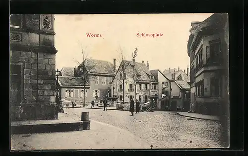 AK Worms, Gasthaus am Schlossplatz