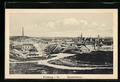 AK Freiberg i. Sa., Muldenhütten aus der Vogelschau
