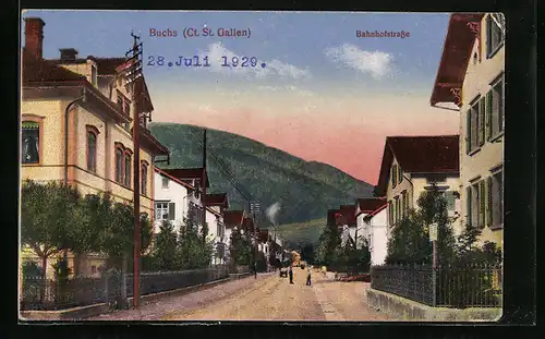 AK Buchs / St. Gallen, Bahnhofstrasse mit Kindern