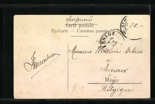 AK Sils-Maria, Totale vom Berg aus gesehen