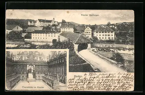 AK Baden, Kloster Wettingen, Aussenansicht, Chorstühle im Kloster