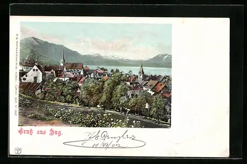 AK Zug, Teilansicht der Ortschaft