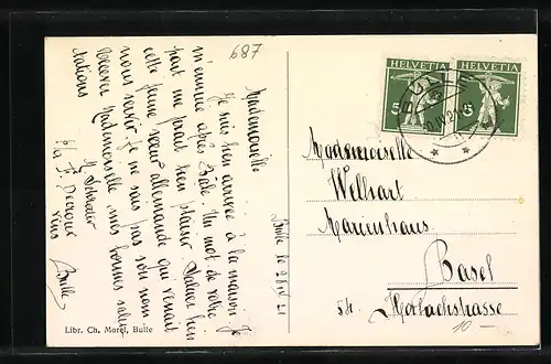 AK Bulle, Vue générale et le Moléson