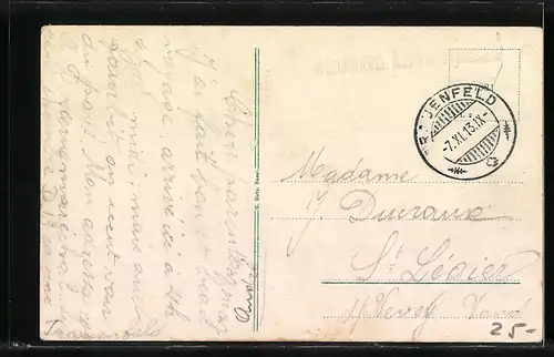 AK Frauenfeld, Exerzierplatz, im Hintergrund die Kirche