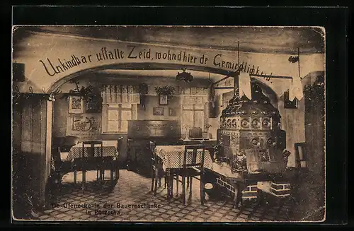 AK Pötzscha b. Wehlen, Inneres der Bauernschänke, Gasthaus