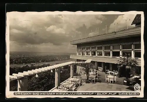 Foto-AK Walter Hahn, Dresden, Nr. 7934: Dresden, Bad Weisser Hrisch, Blick vom Luisenhof auf den Ort