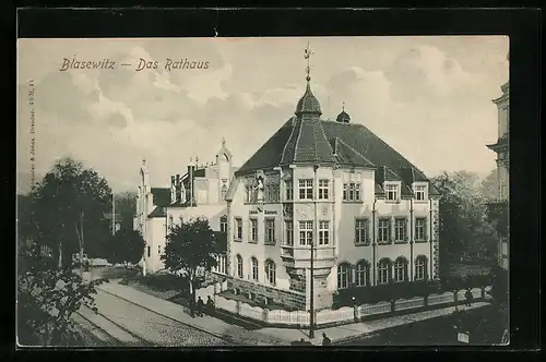 AK Dresden-Blasewitz, Partie am Rathaus