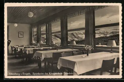 AK Altenberg i. Erzgeb., Sportheim der Kriegsschule Dresden, Speisesaal