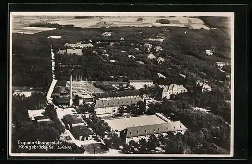 AK Königsbrück i. Sa., Ortsansicht vom Flugzeug aus