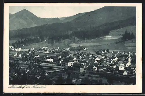 AK Mitterdorf im Mürztale, Panoramablick auf den Ort