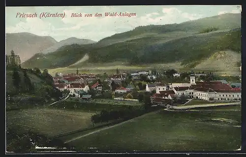 AK Friesach / Kärnten, Blick von den Wald-Anlagen