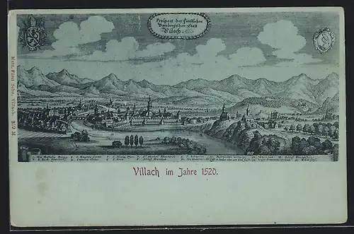 AK Villach, Ortsansicht 1520