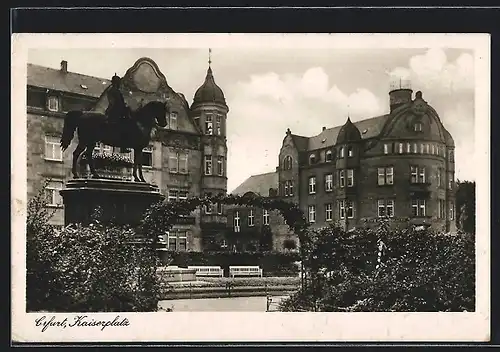 AK Erfurt, Kaiserplatz mit Kaiserdenkmal