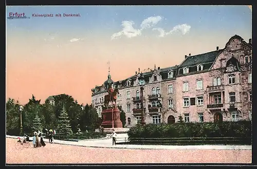 AK Erfurt, Denkmal auf dem Kaiserplatz